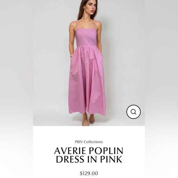 Priv Dresses & Skirts - New PRIV AVERIE POPLIN DRESS IN PINK Sz M